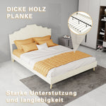 Modern Minimalist Soft Bed with Mattress 140x200cm, Beige