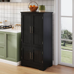 Kitchen Cabinet 4-Door Storage 120x60x40cm LED Sensor Light Black
