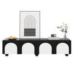 TV Cabinet Low 180cm 2 Drawers 2 Doors Black and White