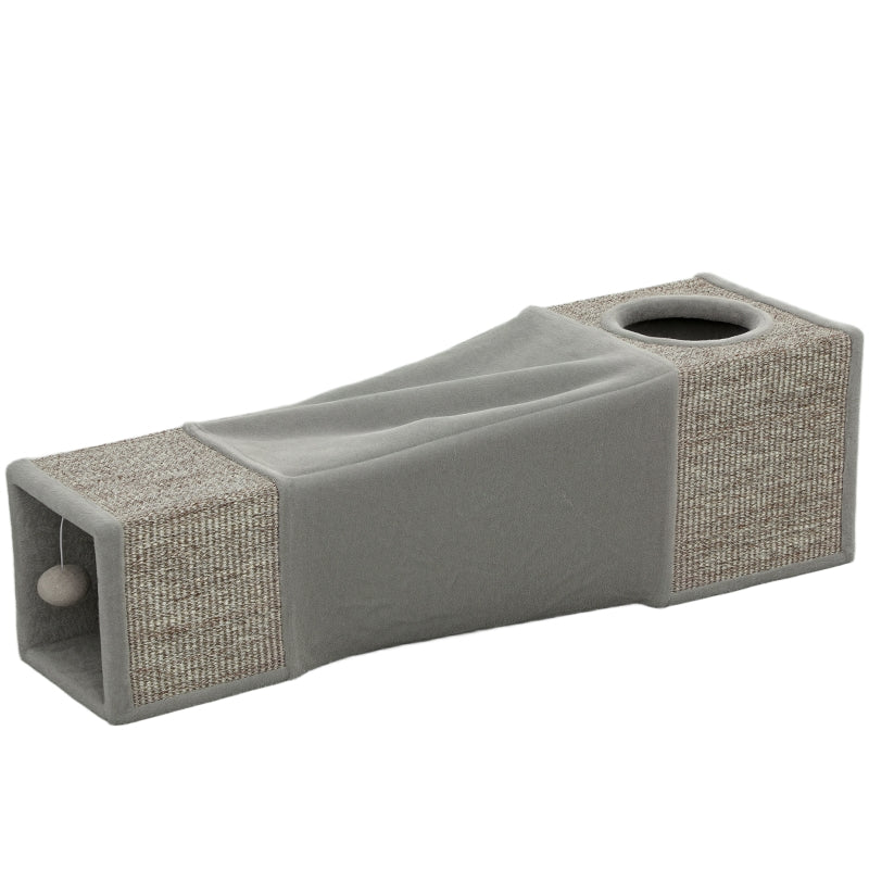 Cat Tunnel, Foldable Sisal Play, Brown+Gray