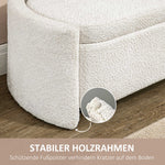 Bench, Upholstered Storage with Lid, Cream