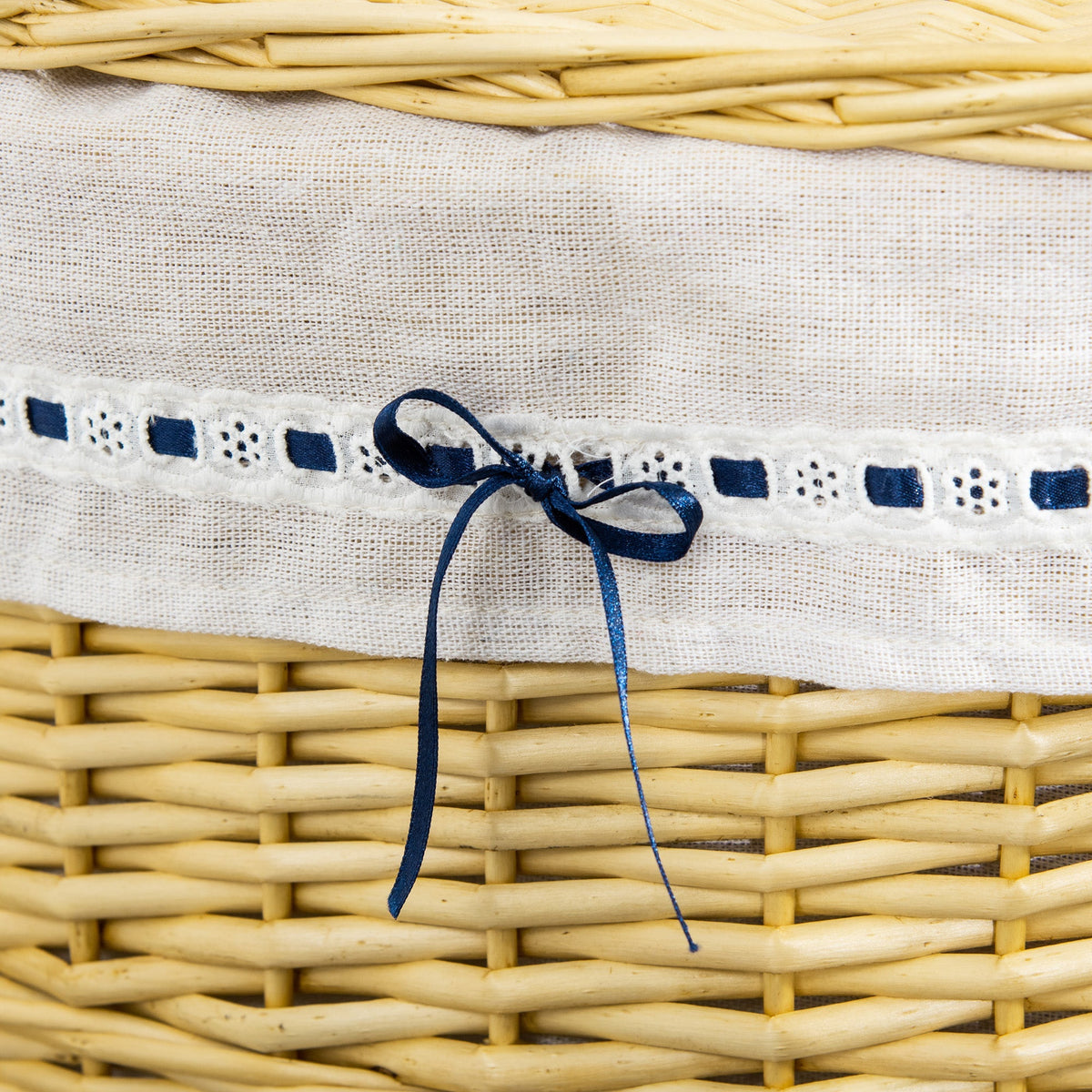 Laundry Basket 100L, with Lid, Wicker, Natural