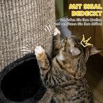 Cat Scratching Barrel, 3-Tier Sisal Rope Surface, Grey