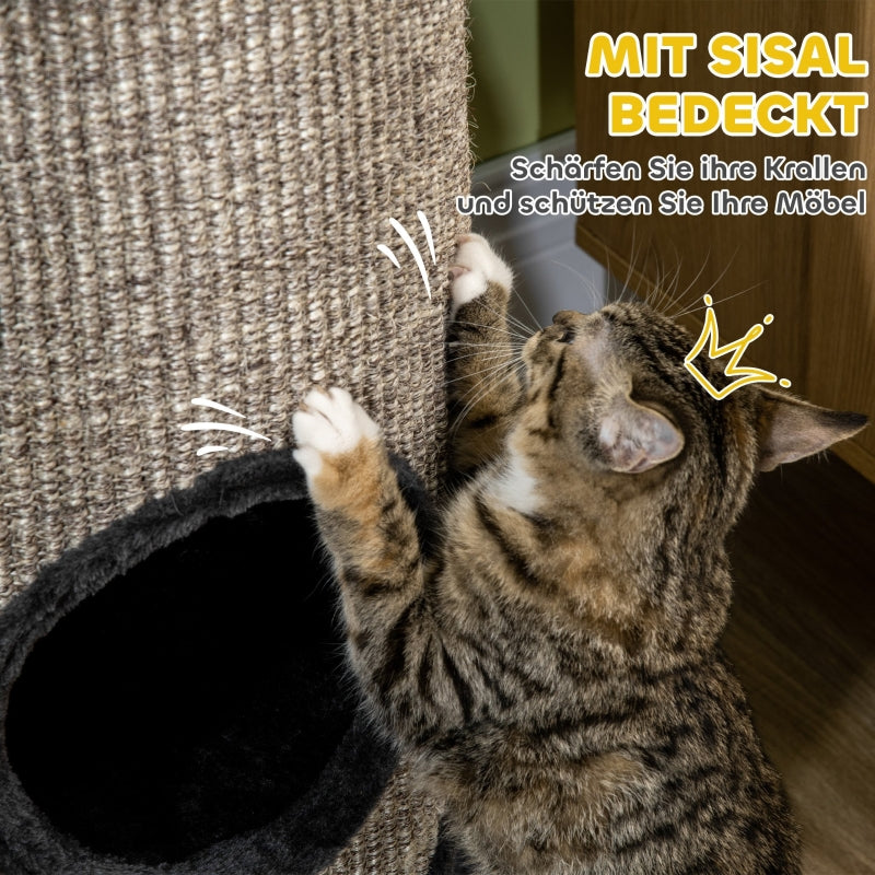Cat Scratching Barrel, 3-Tier Sisal Rope Surface, Grey