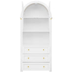 Tall Arched Storage Cabinet Drawers Doors Shelves - White