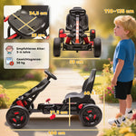 Go-kart Pedal Car for Kids with Brake and Non-slip Wheels, Metal Frame, Red