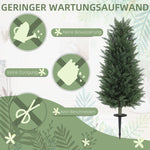 Artificial Cypress, Set of 2, 100 cm, Plastic