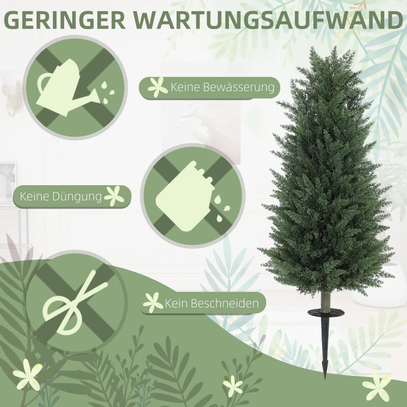 Artificial Cypress, Set of 2, 100 cm, Plastic