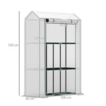 Greenhouse with Shelves, Roller Door, UV Protection, Steel, White