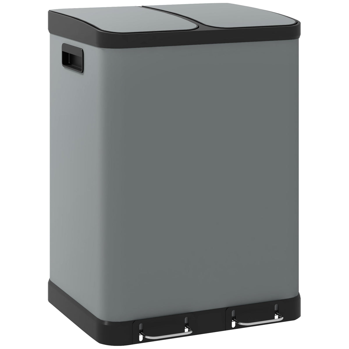 Trash Can 2x30L Pedal Bin with Lid, Metal