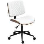 Office Chair, Height-Adjustable, Wheels, Rocking Function, Faux Leather, White