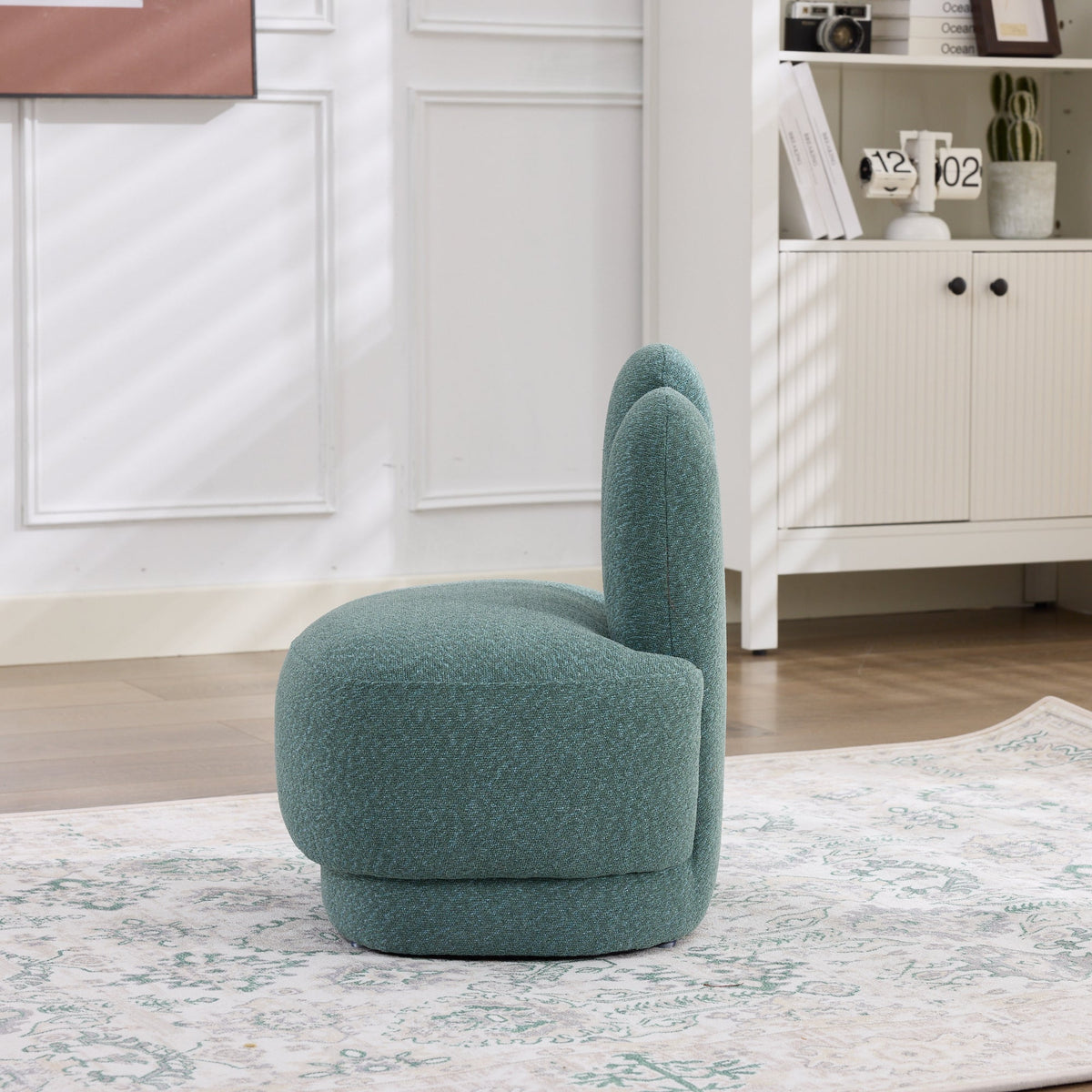 Bunny-Ear Ottoman Fixed Padded No Storage - Fabric