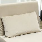 Folding Recliner Chair, Bed Function Adjustable Backrest, Velvet Look Beige