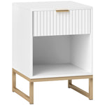 Bedside Table with Drawers, Storage, 40 x 40 x 57 cm, White