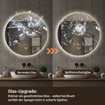 Round LED Bathroom Mirror 80 cm - Anti-Fog Dimmable HD Silver Glass