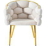 Luxurious Velvet Chairs Set of 6 Modern Gold Legs - Beige