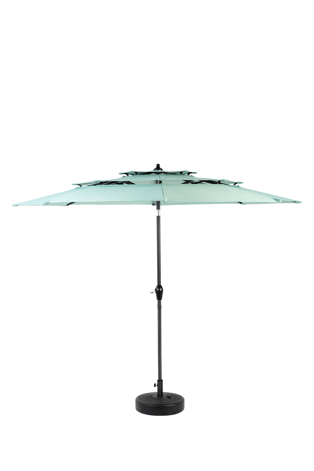 Double Sided Outdoor Umbrella, 14.8 Ft Rectangular Large with Crank, Light Green