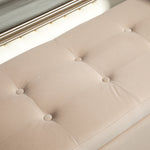 Luxury Upholstered Bench with Storage Armrests Chest Beige