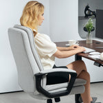 Office Chair Ergonomic Desk Chair with Armrests, Height-Adjustable Swivel with Rocking Function, Padded, Grey