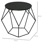 Round Coffee Table with Storage, Nesting, Metal