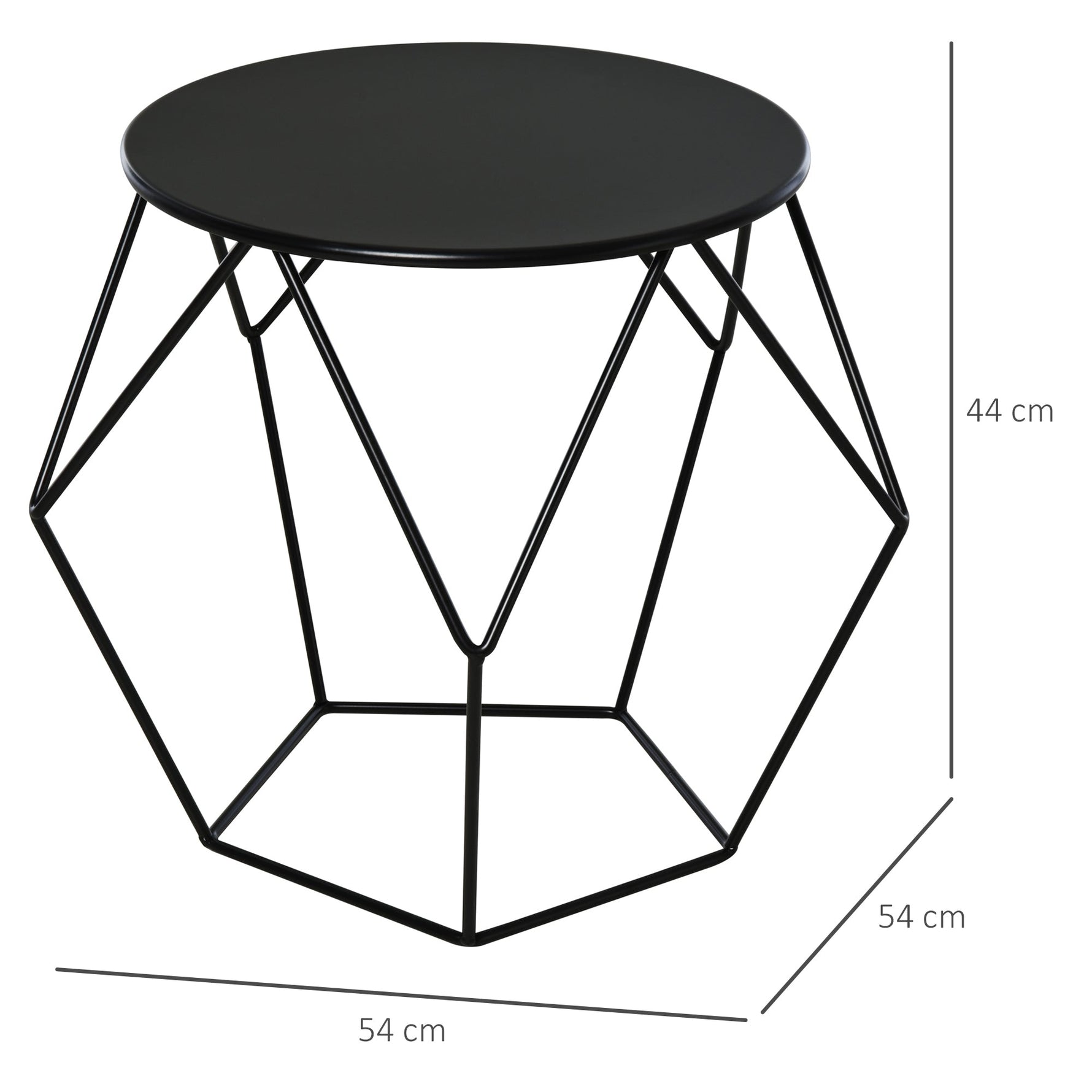 Round Coffee Table with Storage, Nesting, Metal