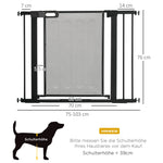 Dog Safety Gate 75-103 cm Auto-Close Stair/Pet Steel, Black