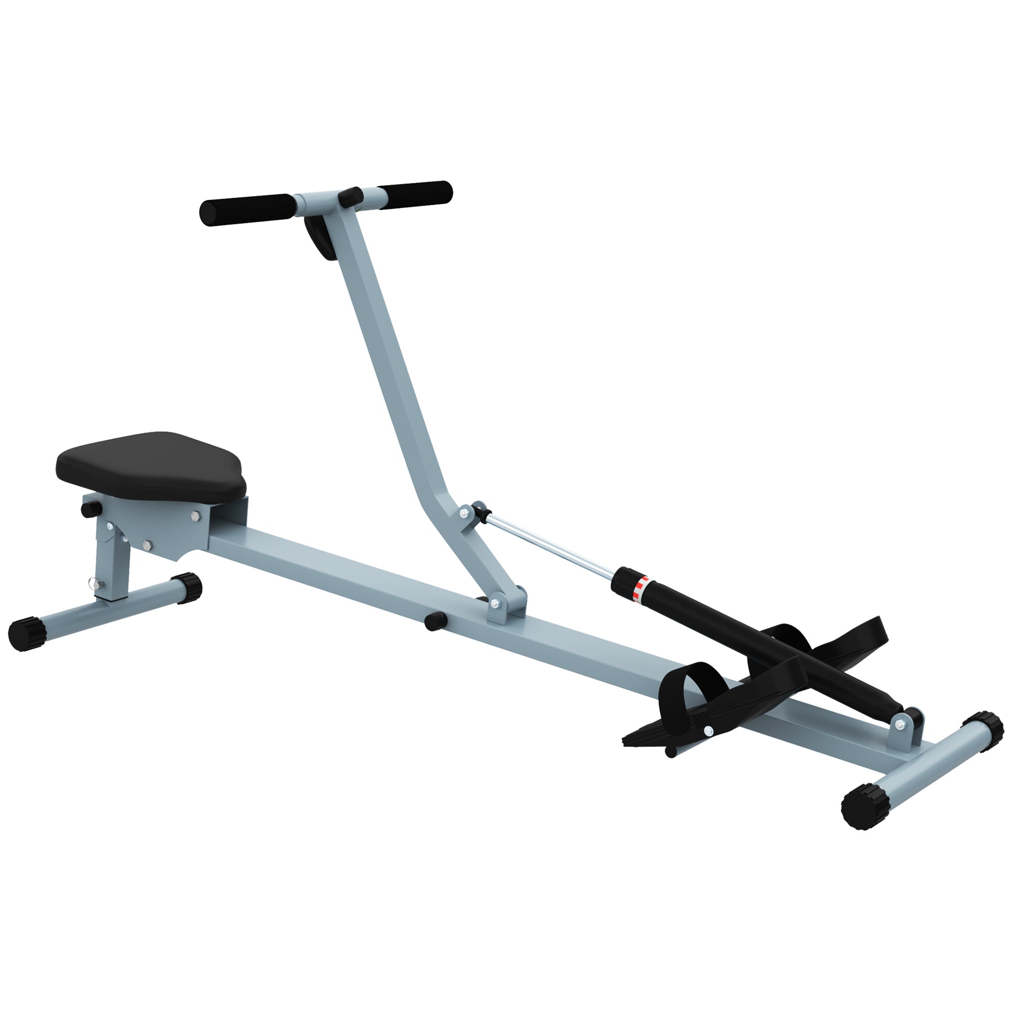 Rowing Machine, LCD Display, Steel+PVC, Gray