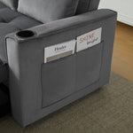 Foldable Sofa Bed, Multifunctional Sleeping Function Cup Holder Cushions