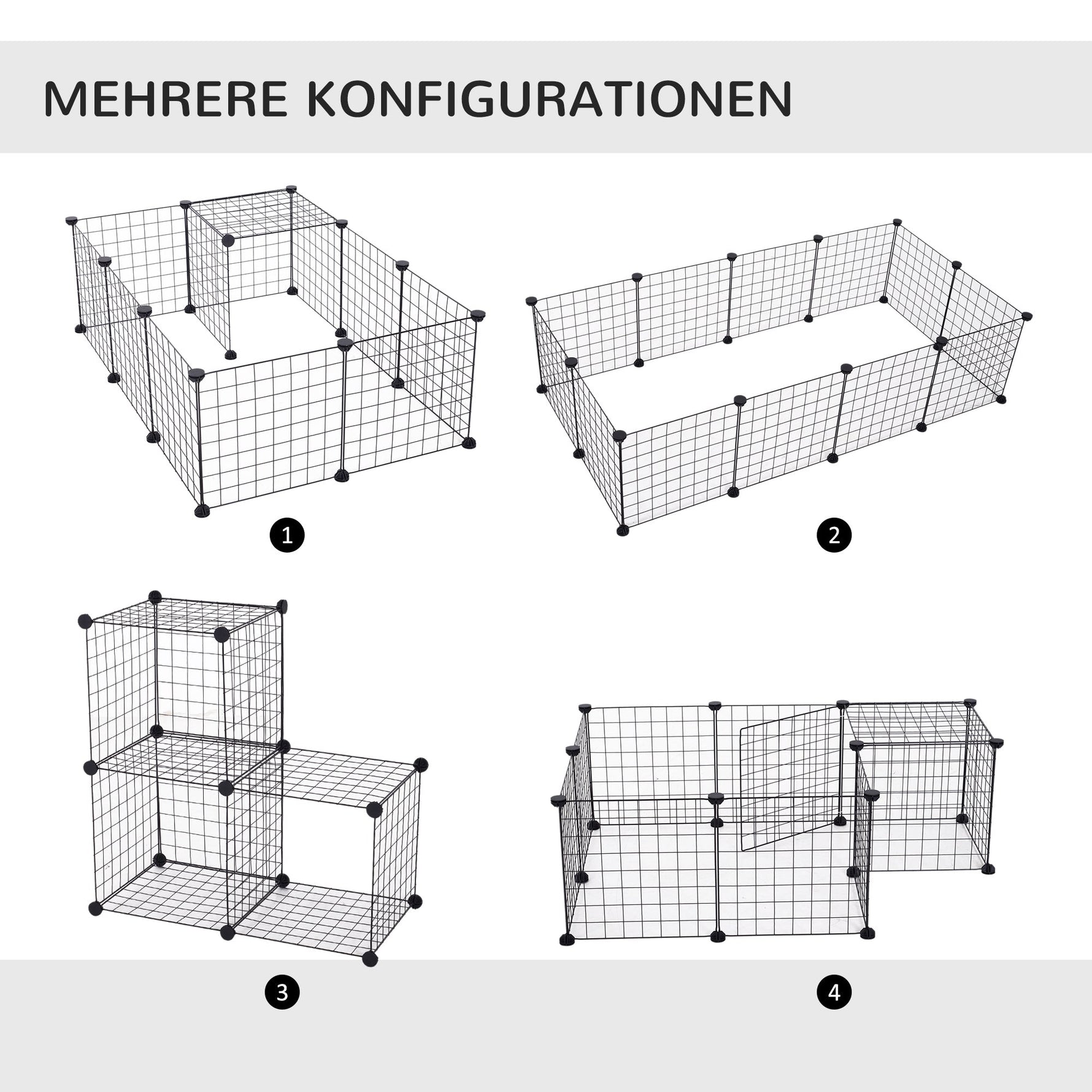 Small Animal Outdoor Enclosure, Flexible Metal Mesh, Black