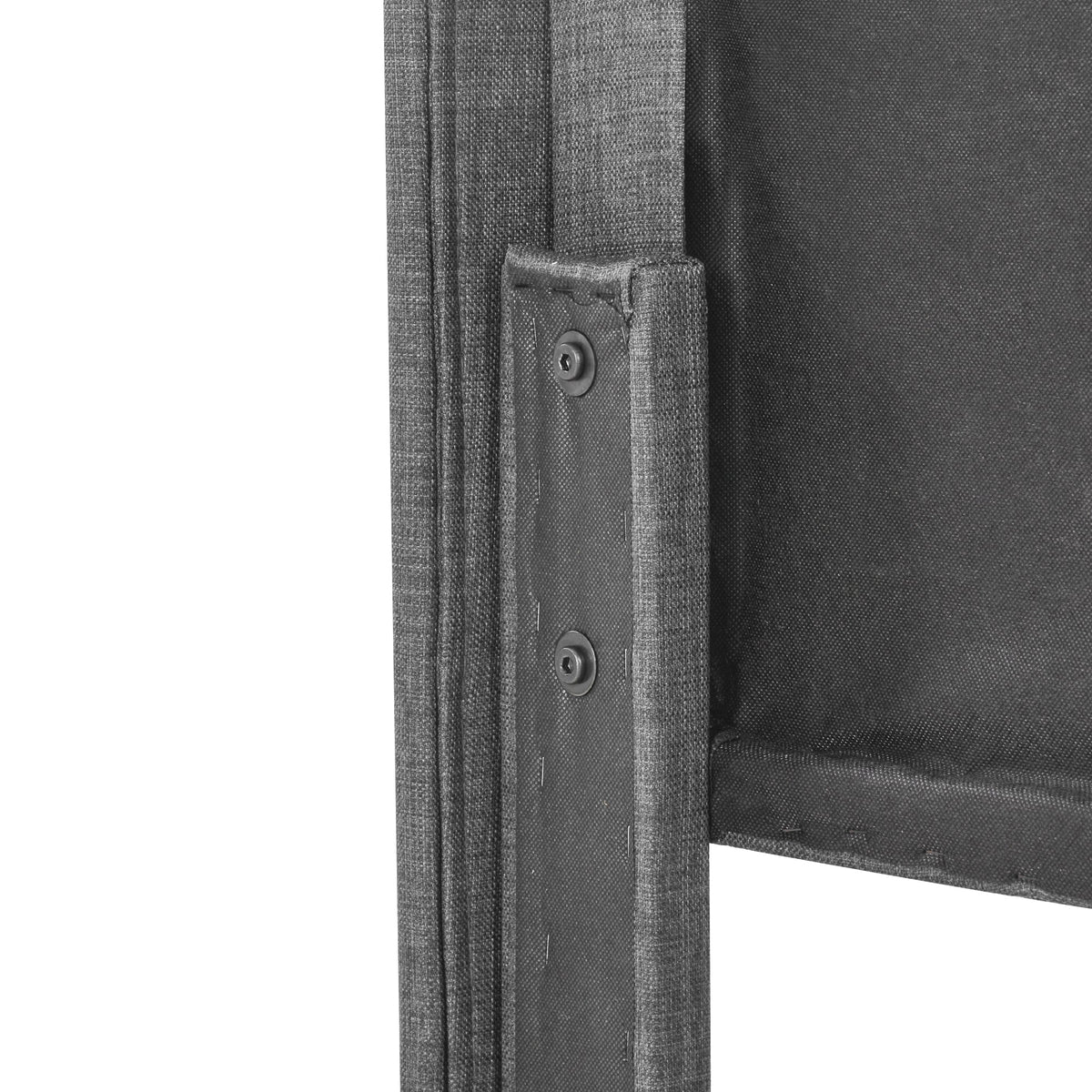 Modern Design Upholstered Bed, Single with Slatted Frame, 90x200cm, Grey Linen