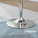 Round Bar Table Height Adjustable Swivel Steel Black