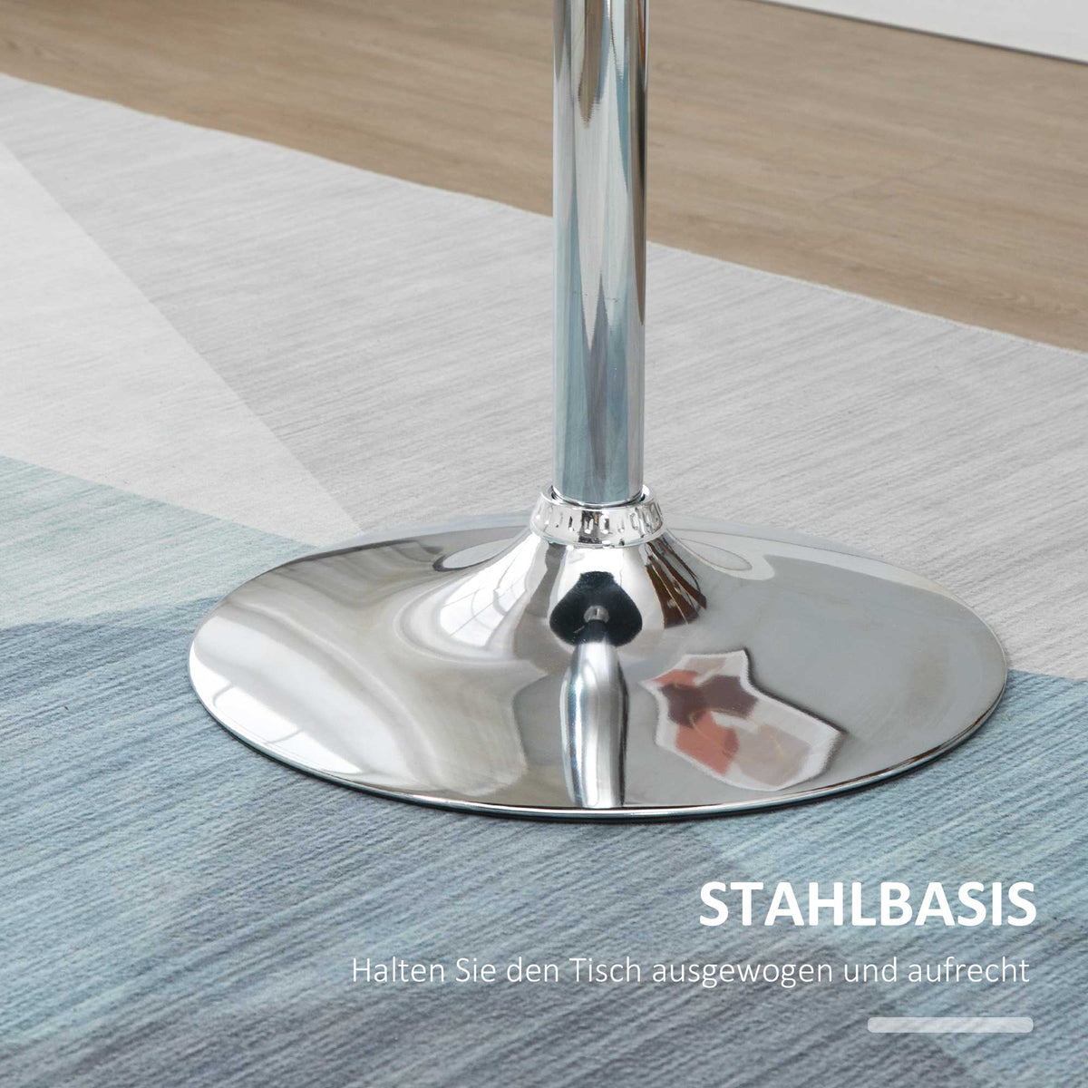 Round Bar Table Height Adjustable Swivel Steel Black