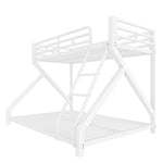 Kids Bunk Bed 90x200 & 140x200cm with LED Light, White Iron Frame