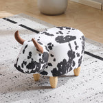 Universal Pet Footstool, Non-Slip Shoe Changing Stool with Solid Wood Legs, Black and White