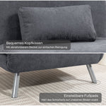 Upholstered Armchair, 2-in-1 Sleeper Guest Bed, Fabric, Dark Grey