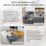 Sofa, Plush 2-Person No Assembly Side Pockets, Grey