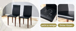Minimalist Dining Chairs Set of 2, Ergonomic PU Leather with Metal Legs, Black and Walnut Finish