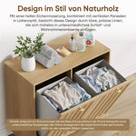 Slanted Laundry Basket with Removable Inner Basket and Bathroom Storage Shelf, Oak Wood Color