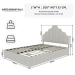 Modern Minimalist Soft Bed, Headboard 140*200CM, Beige