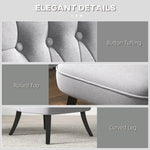 Recliner Chair TV Chair, Back Cushion & Raised Feet, Linen Grey