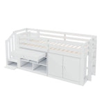 N634P263870W Multifunctional Bed with Storage, Ladder, Drawers, and Fold-Down Desk