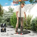 Outdoor Basketball Hoop, Height-Adjustable with Wheels, Red