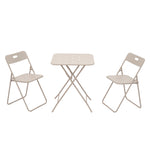Outdoor 3-Piece Foldable Bistro Set, 2 Chairs & 1 Table, Beige