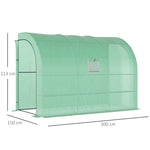 Greenhouse, Shelves Windows Winter-Proof Steel, Green
