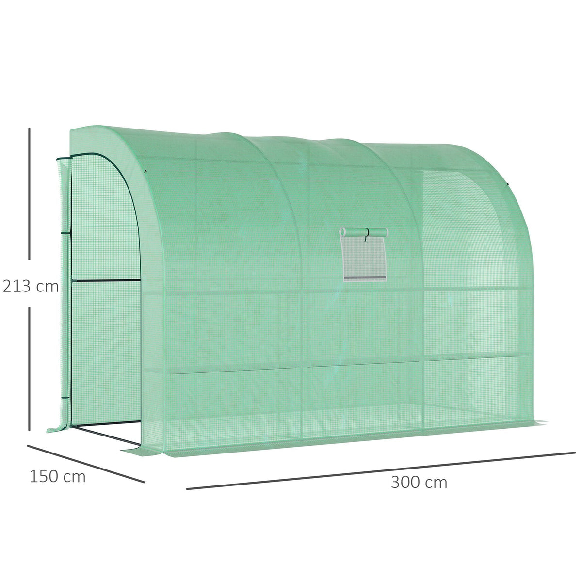 Greenhouse, Shelves Windows Winter-Proof Steel, Green