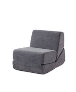 Small Sofa Bed, Foldable Chaise Lounge Foam Floor Sofa, Grey