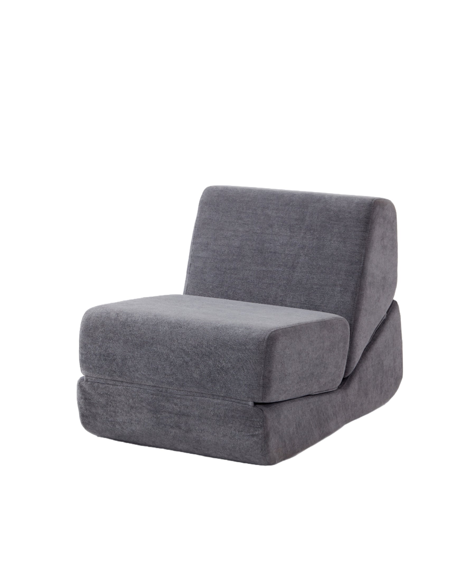 Small Sofa Bed, Foldable Chaise Lounge Foam Floor Sofa, Grey