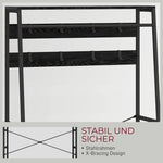 Coat Rack, Shoe Rack, 2 Fabric Drawers, 8 Hooks, Black