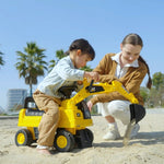 Children's Excavator Ride-on Toy with Functional Shovel and Non-slip Wheels, Yellow and Black