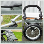 Cargo Trailer & Shopping Trolley 2-in-1, 24.3 kg, 55 L, Aluminium + Oxford, Grey + Silver